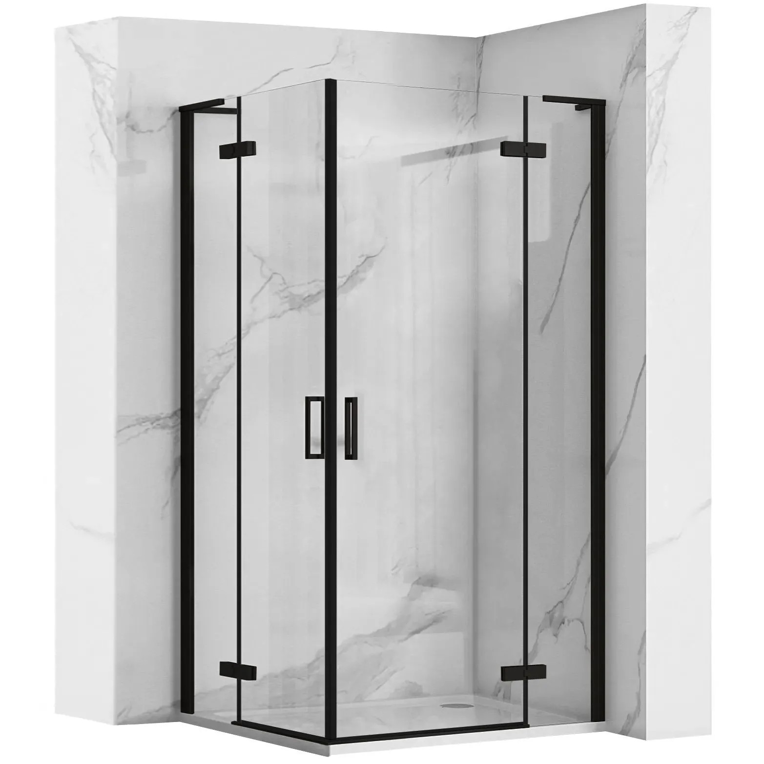 REA brusekabine HUGO 80x90 Sort, 80x90x200,5cm