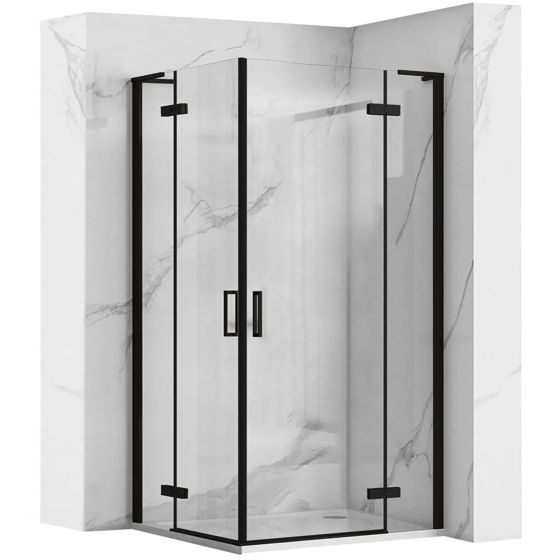 REA brusekabine HUGO 80x90 Sort, 80x90x200,5cm