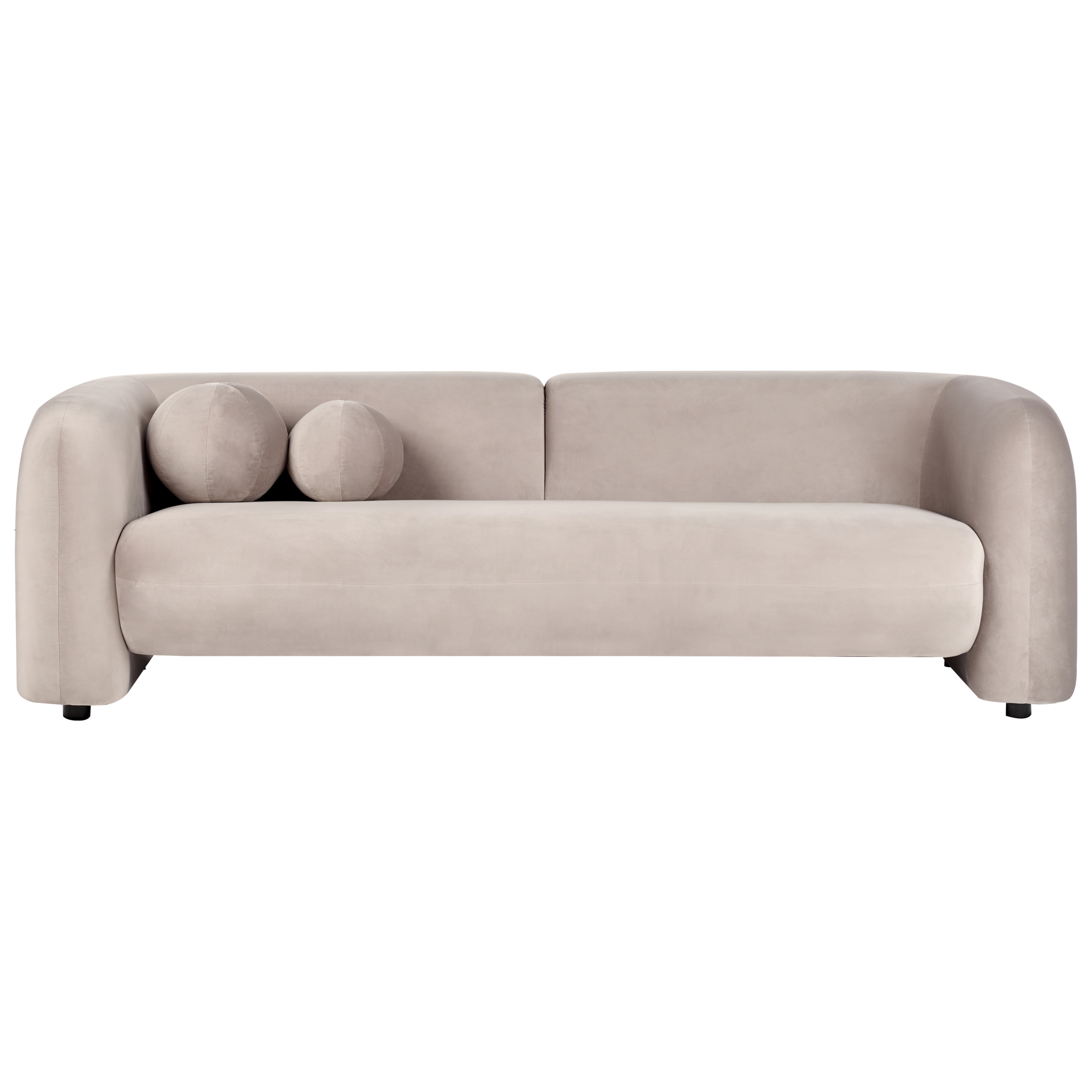 Sofa 3 personers LEIREN Velour Brungrå