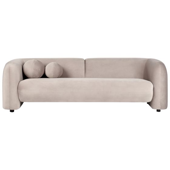 Sofa 3 personers LEIREN Velour Brungrå