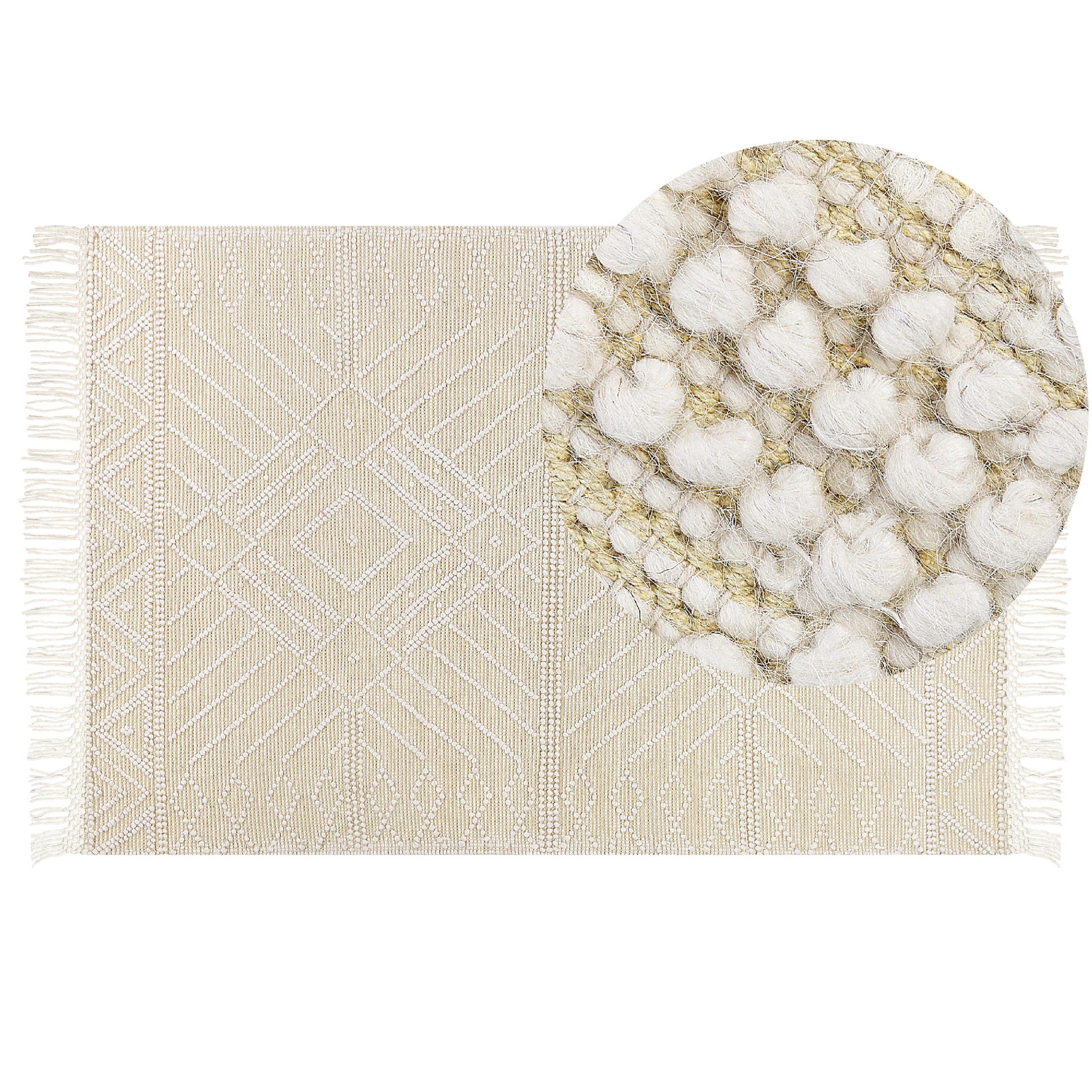 Gulvtæppe MAVIKENT Beige 160 x 230 cm Uld