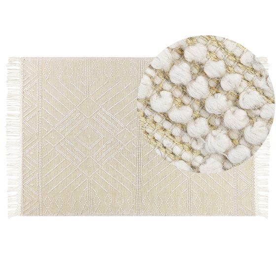 Gulvtæppe MAVIKENT Beige 160 x 230 cm Uld