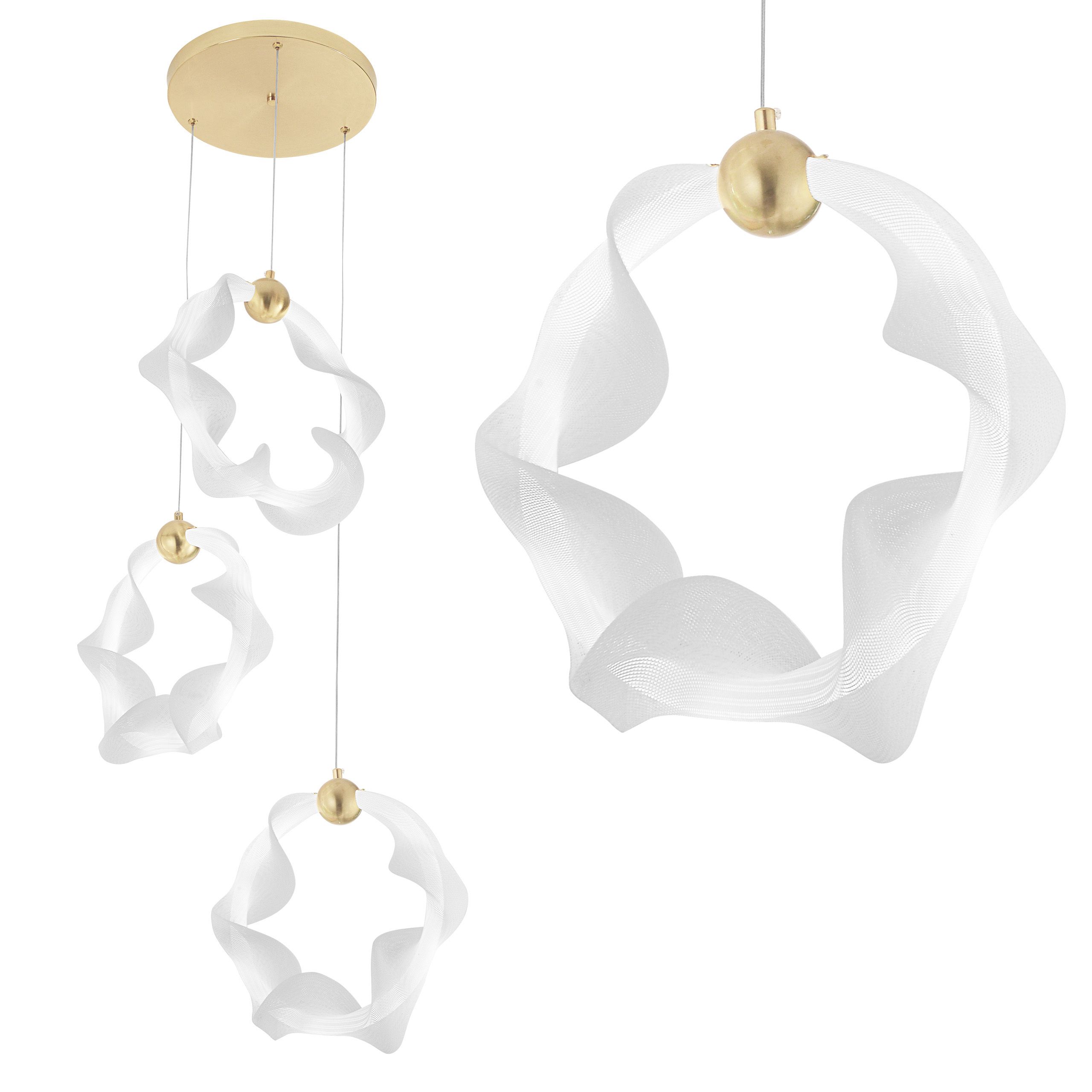 TOOLIGHT hængende loftlampe LED G012-3CPR Hvid/Guld 30x30x34,5cm