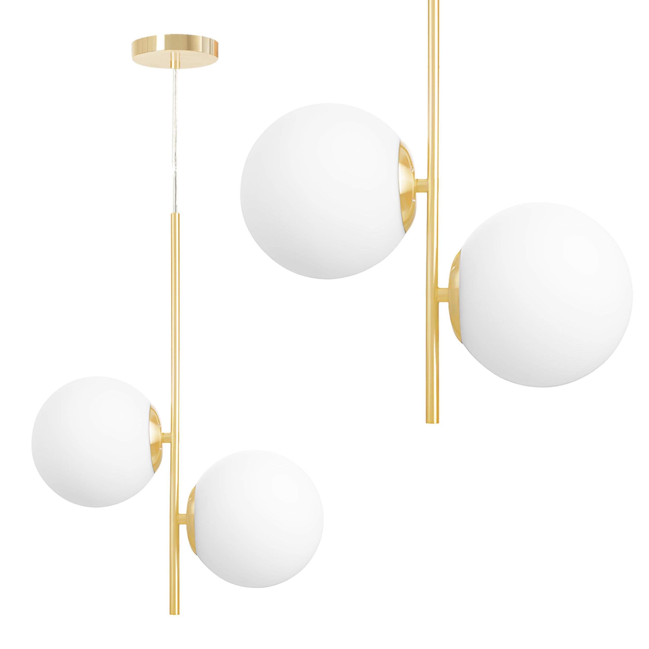 TOOLIGHT hængende loftlampe G118-2CP Guld/Hvid 43,6x32,5x42cm