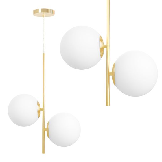 TOOLIGHT hængende loftlampe G118-2CP Guld/Hvid 43,6x32,5x42cm