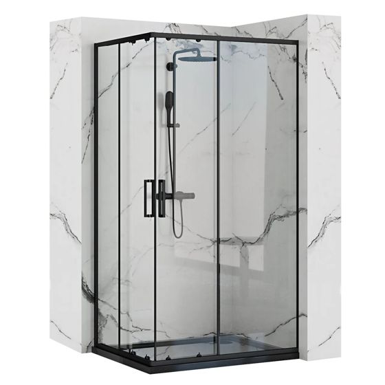 REA brusekabine PUNTO 80x100 Sort, 80x100x190cm