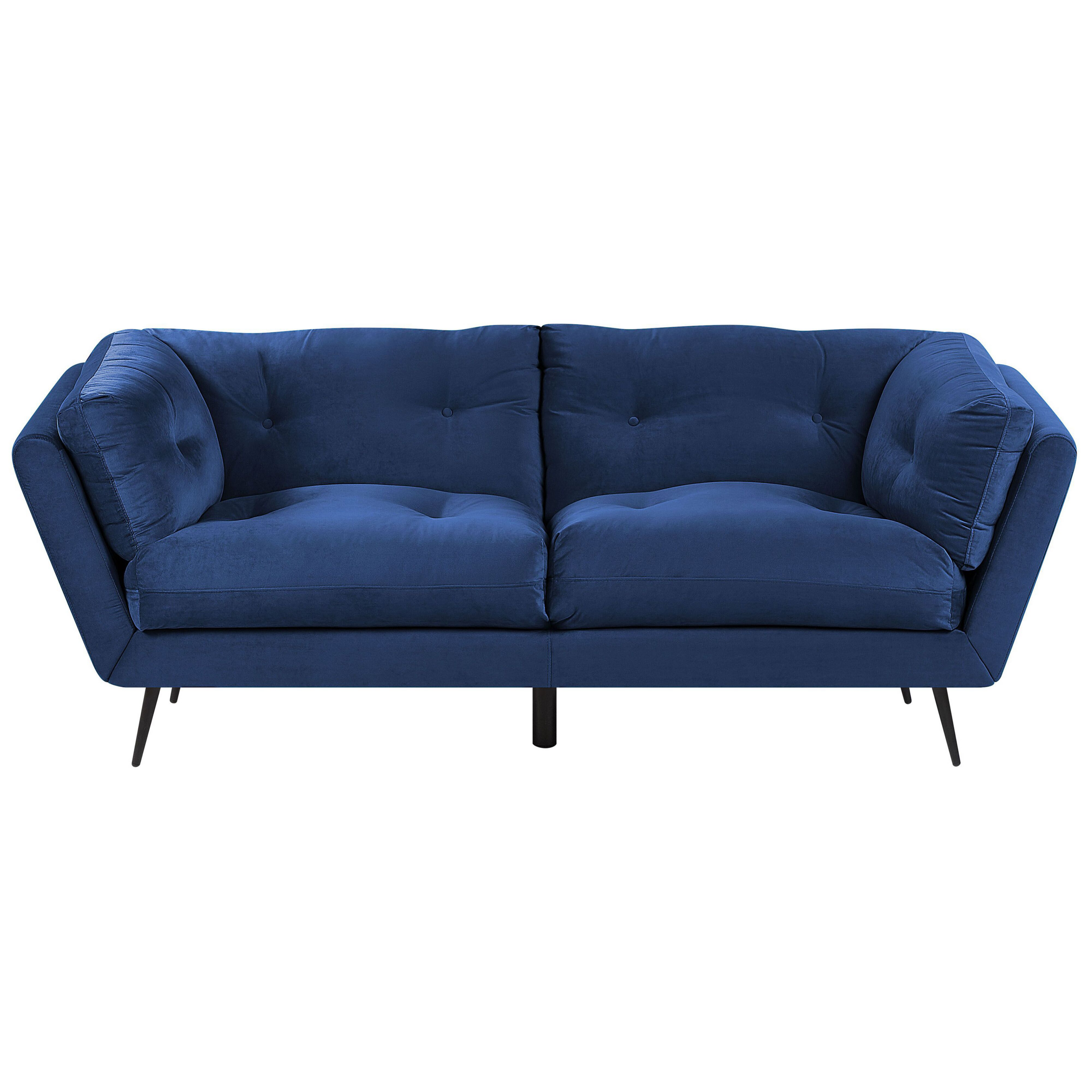Sofa 3 personers LENVIK Velour Navy Blå