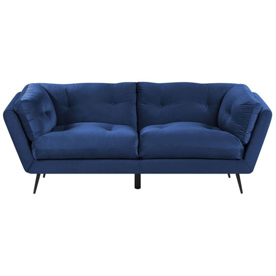 Sofa 3 personers LENVIK Velour Navy Blå