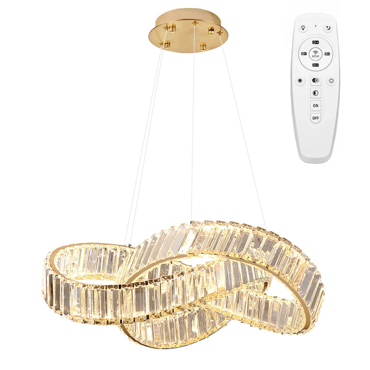 TOOLIGHT hængende loftlampe LED APP1538-CP Guld 58x58x45cm