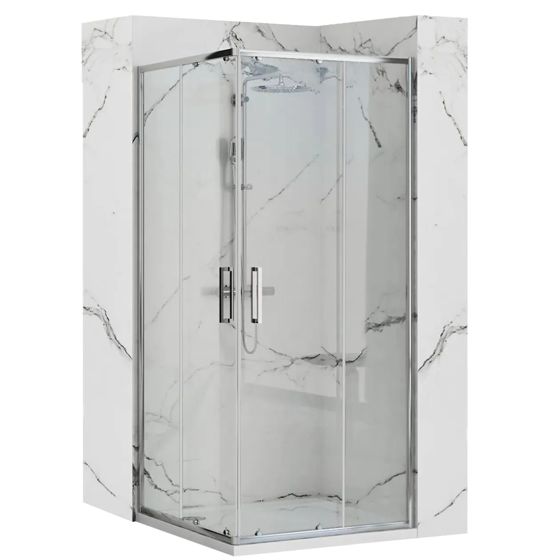 REA brusekabine PUNTO 80x80 Krom, 78x78x190cm