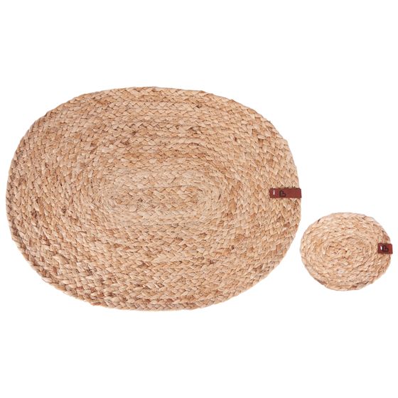 Sæt med dækkeservietter og bordskånere BUSHYLARK Jute Naturlig