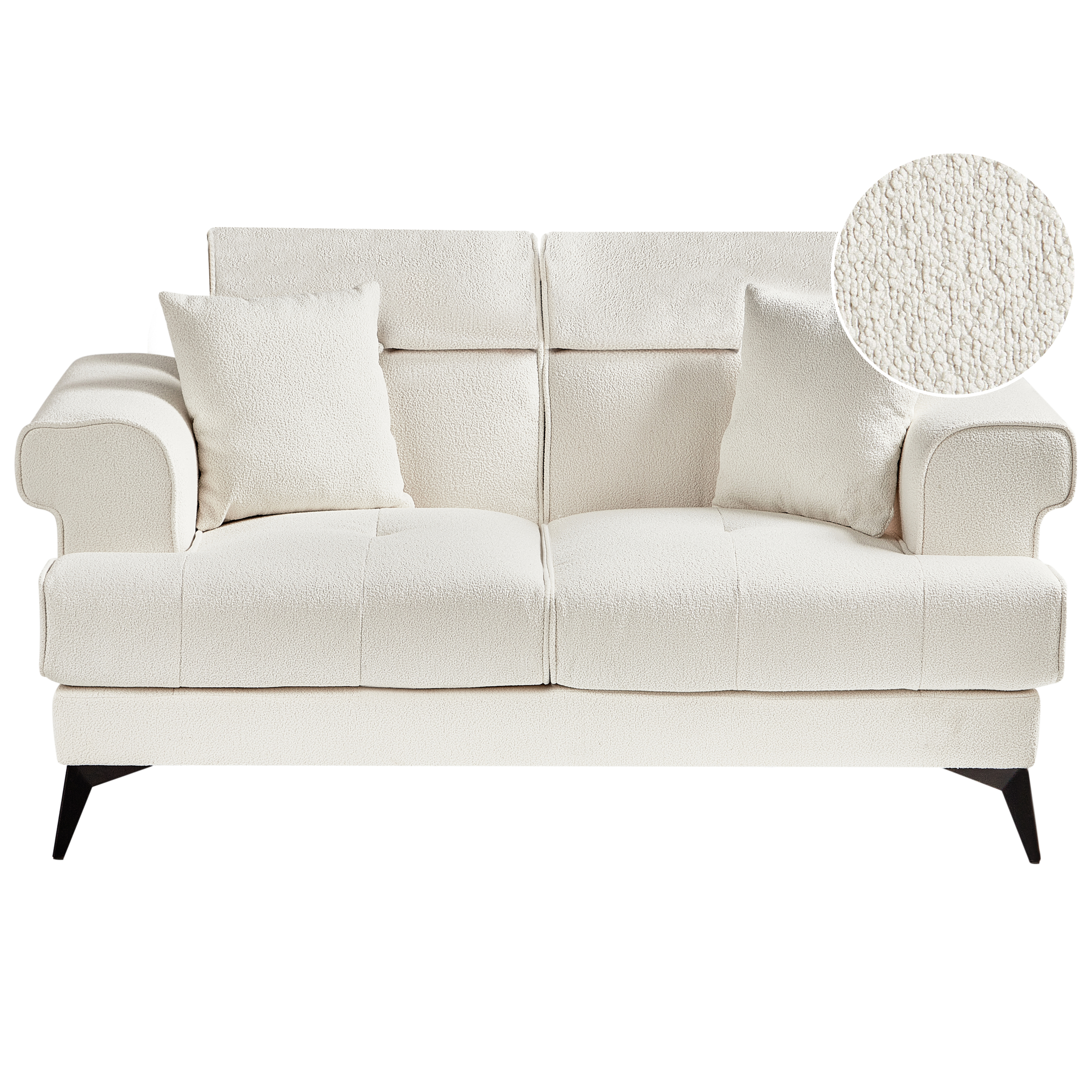 Sofa 2 personers SKIVE Boucle Hvid