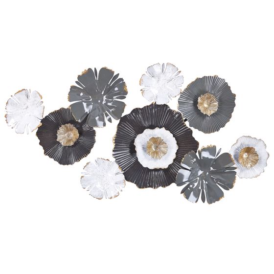 Vægdekoration Blomst POTASSIUM 49 cm Metal Grå