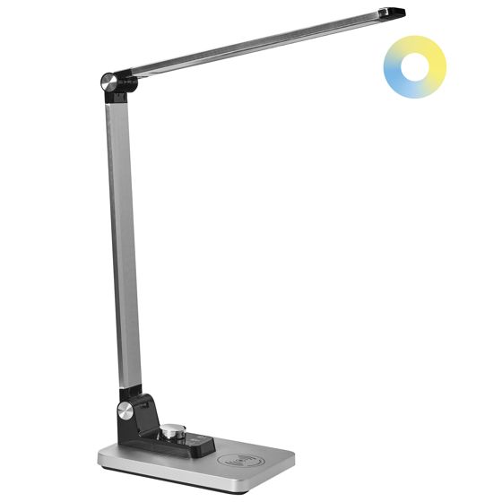 LED skrivebordslampe ENIF Med trådløs oplader Sølv