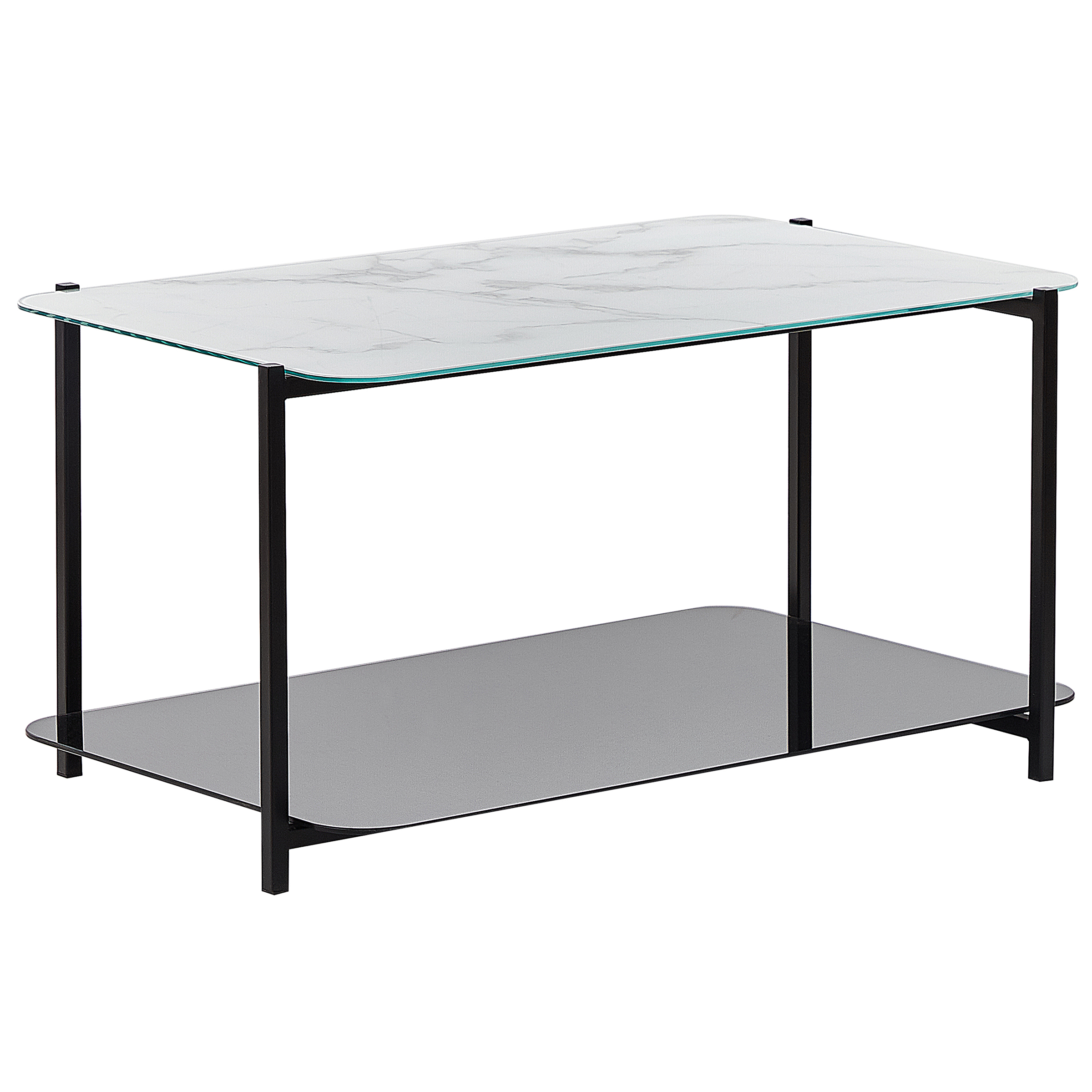 Sofabord GLOSTER Hærdet glas Hvid marmor