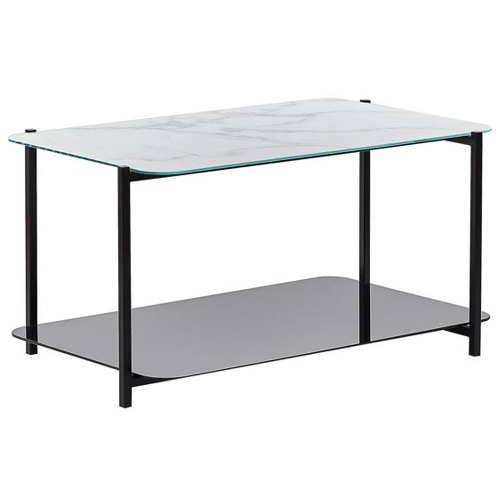 Sofabord GLOSTER Hærdet glas Hvid marmor