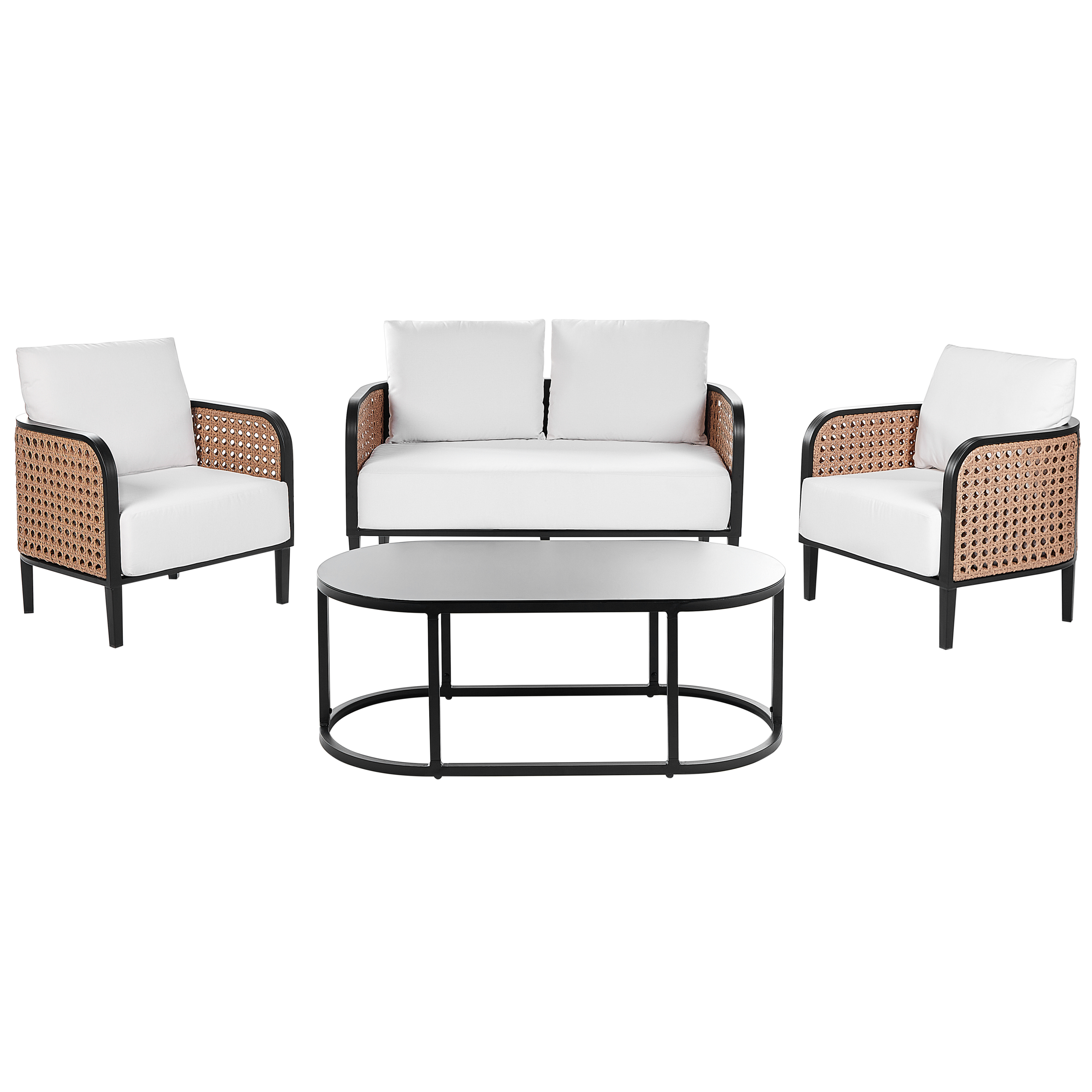 Loungesæt med bord 4 personers MONTEFALCO Metal Hvid