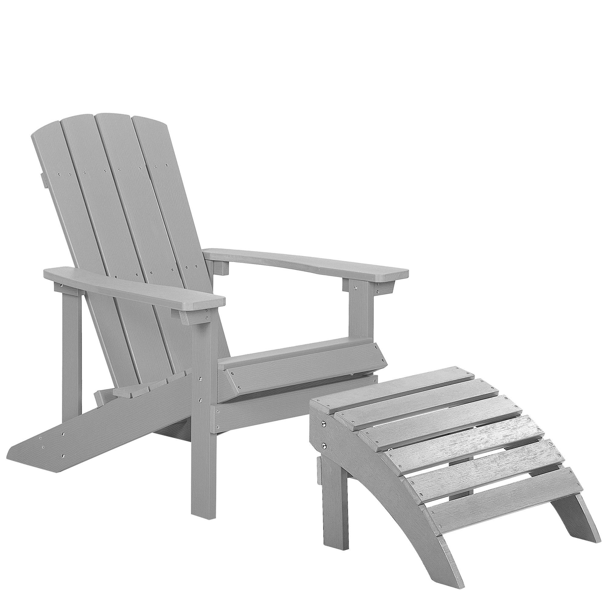 Havestol ADIRONDACK med fodskammel Lysegrå