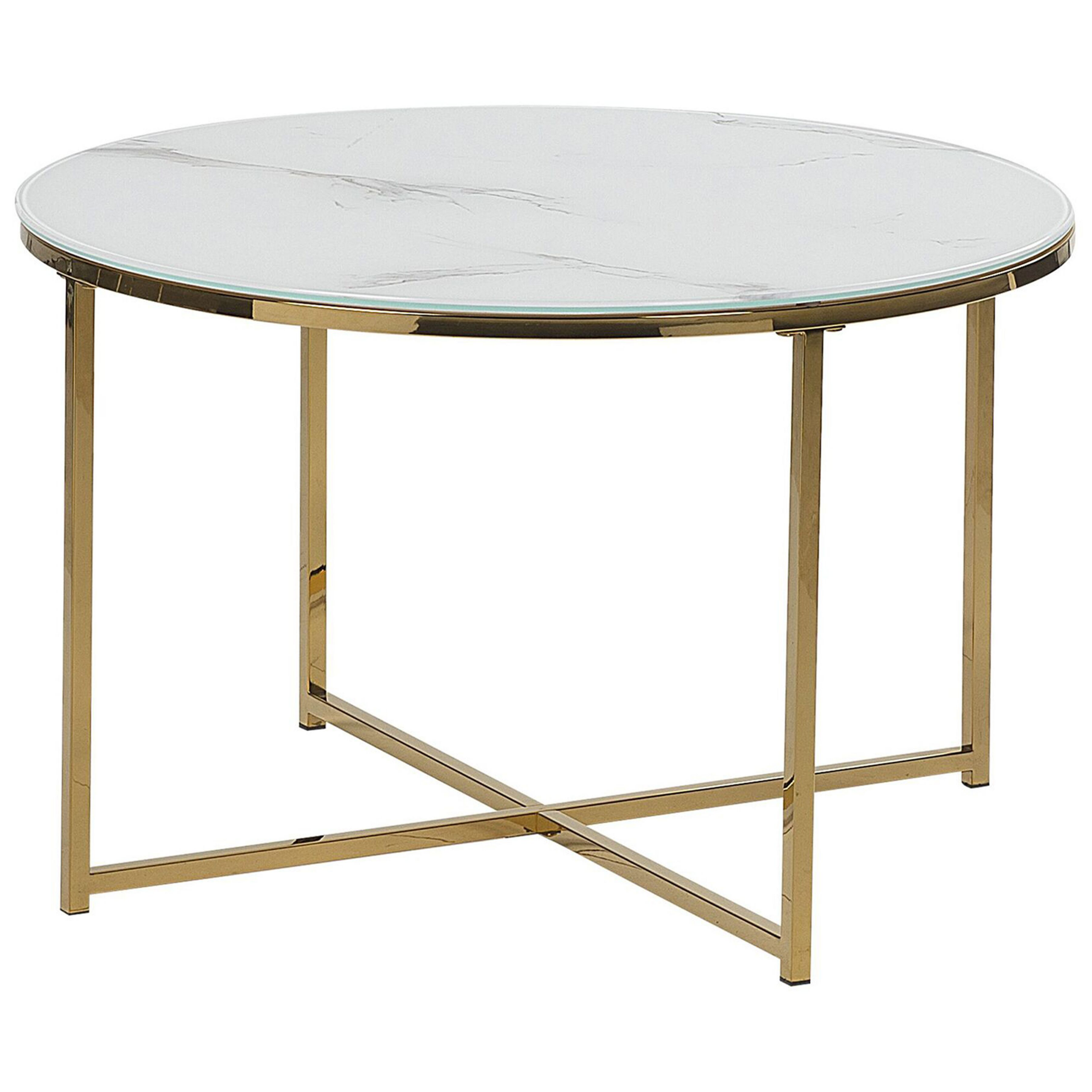 Sofabord QUINCY Hærdet glas Marmor/guld