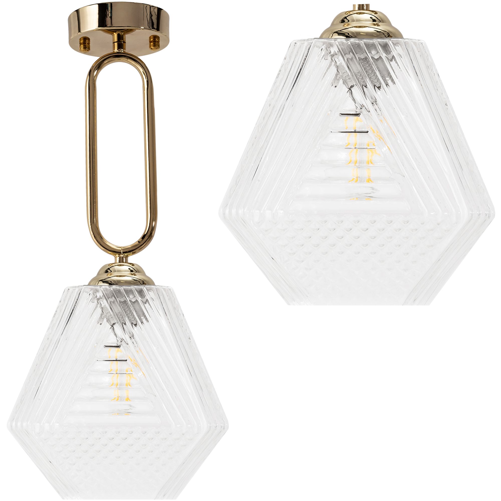 TOOLIGHT hængende loftlampe APP1025-1CP Guld 47x20x47cm