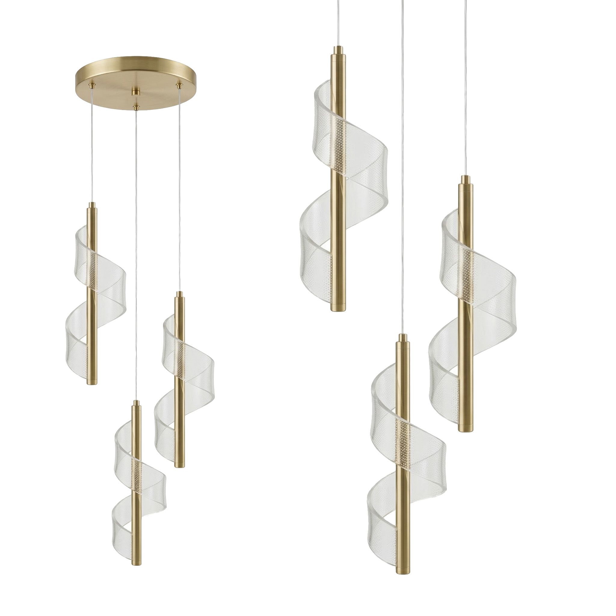 TOOLIGHT hængende loftlampe G178-3CP GOLD LED Guld 127x127x25cm
