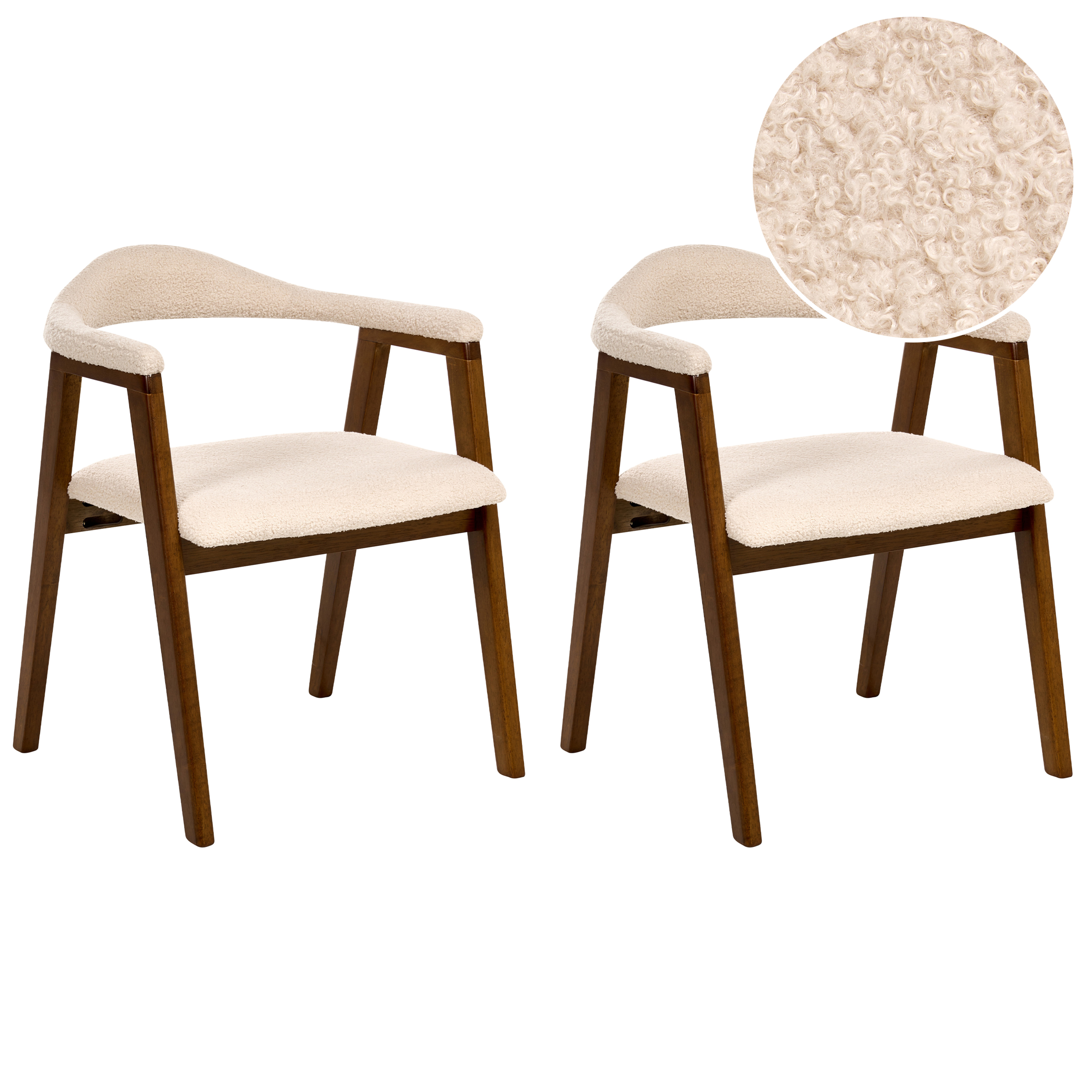 Sæt med 2 spisebordsstole ONECO Træ Brun/lys beige