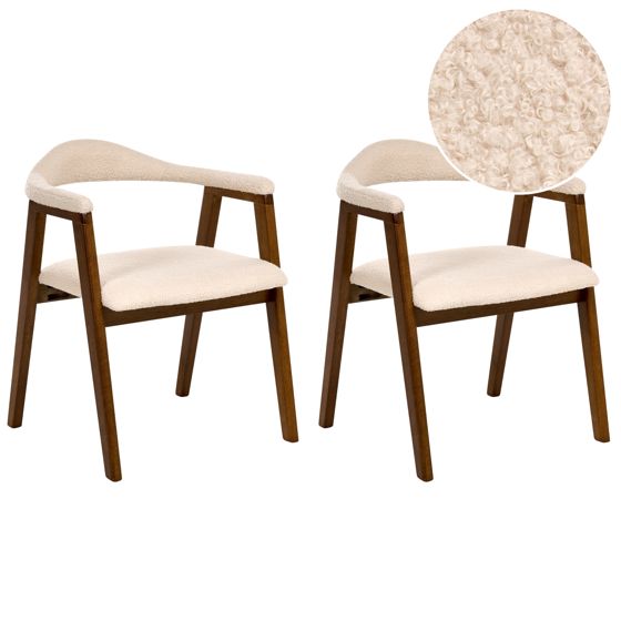 Sæt med 2 spisebordsstole ONECO Træ Brun/lys beige