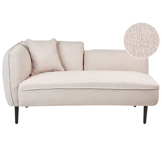 Venstrevendt chaiselong CHEVANNES Boucle Lys Beige