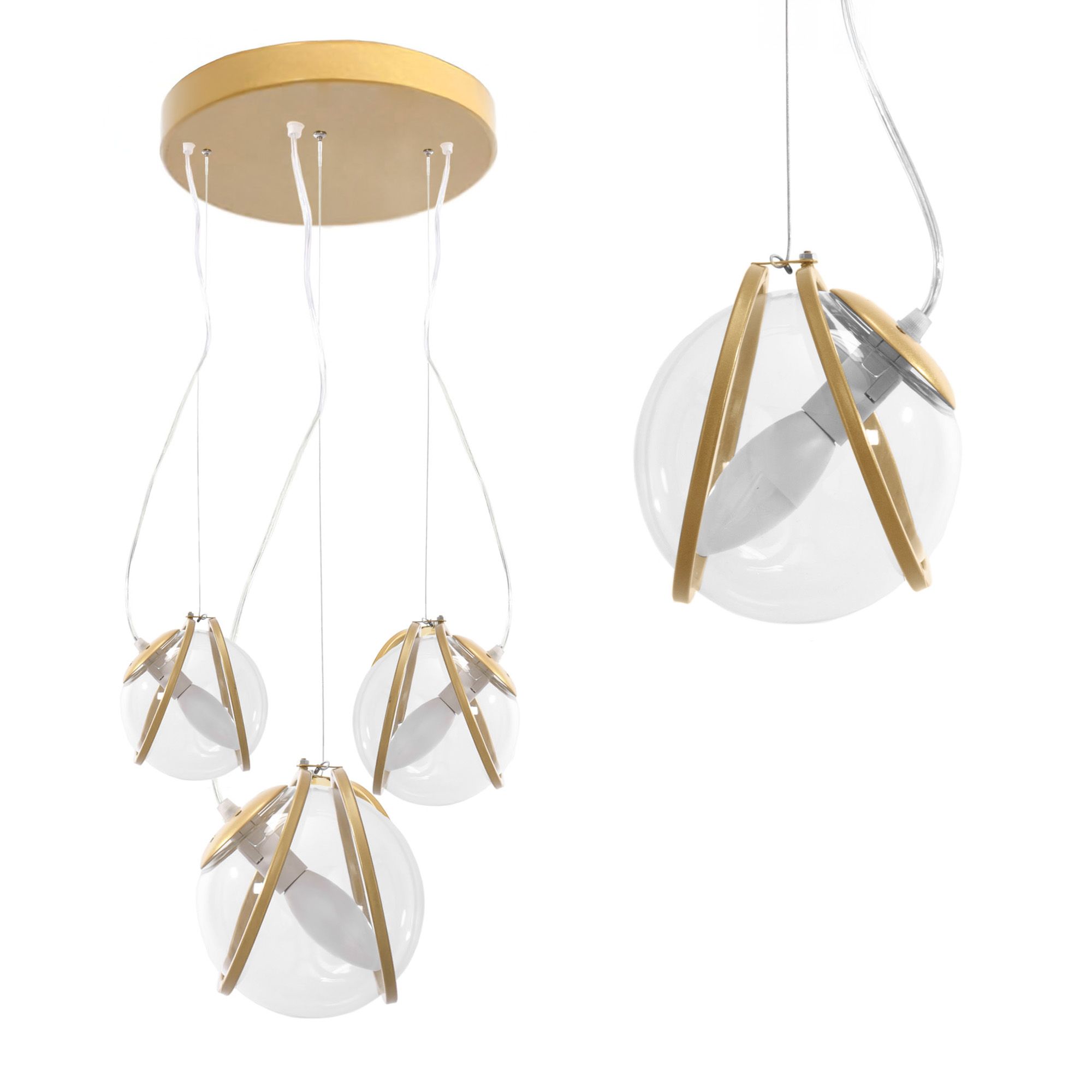 TOOLIGHT hængende loftlampe APP1091-3CP Guld 23x14x16cm