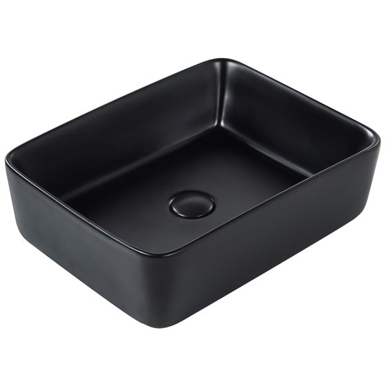 Vask til bordplade TRAVESIA 49 x 38 cm Keramik Sort
