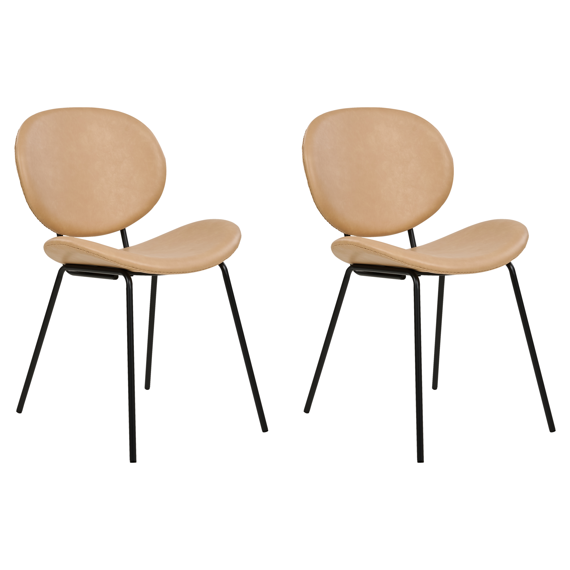 Sæt med 2 spisebordsstole LUANA Kunstlæder Beige
