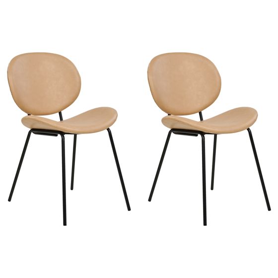 Sæt med 2 spisebordsstole LUANA Kunstlæder Beige