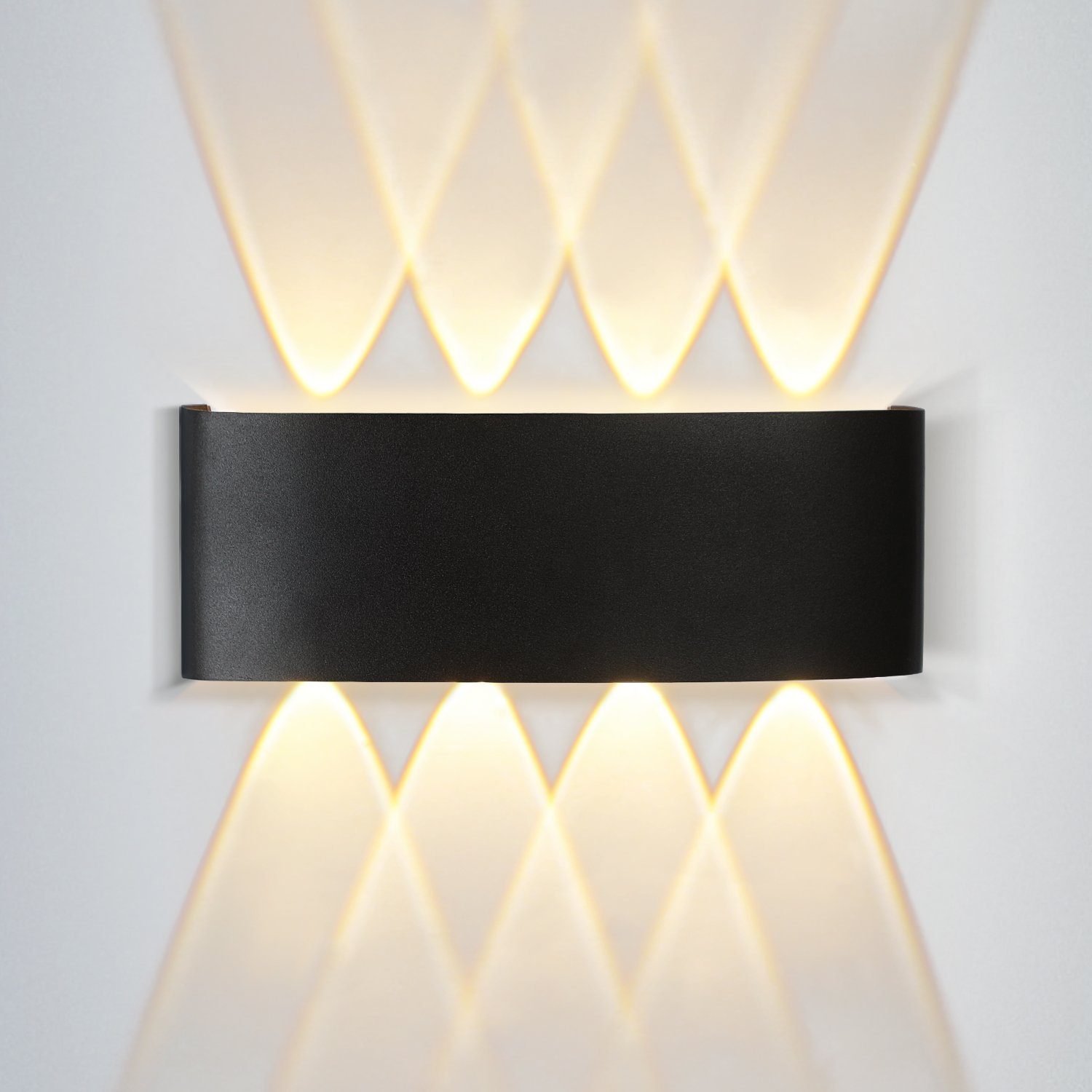 NETTLIFE LED - væglampe til indendørs brug: pakke med 1, sort udendørs væglampe op og ned, 7 W, IP65