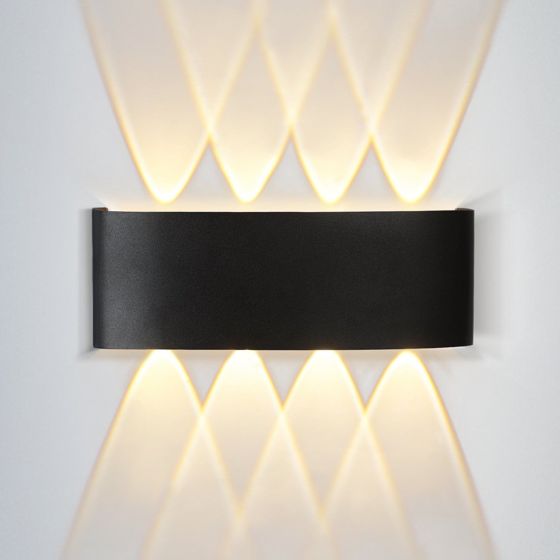 NETTLIFE LED - væglampe til indendørs brug: pakke med 1, sort udendørs væglampe op og ned, 7 W, IP65