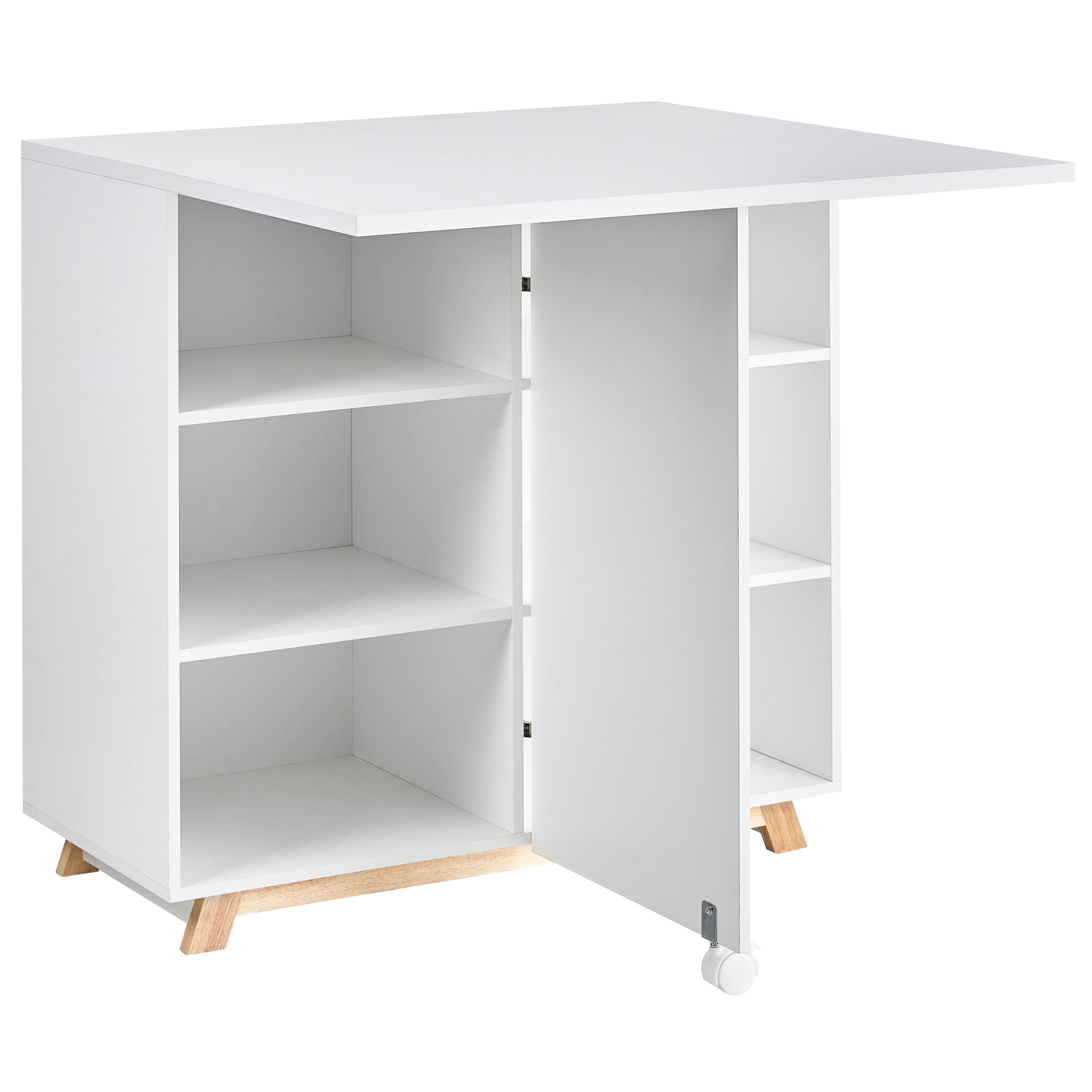 Kommode med skrivebordsfunktion FLOMOT 80 cm 40/80 cm Foldbar Hvid