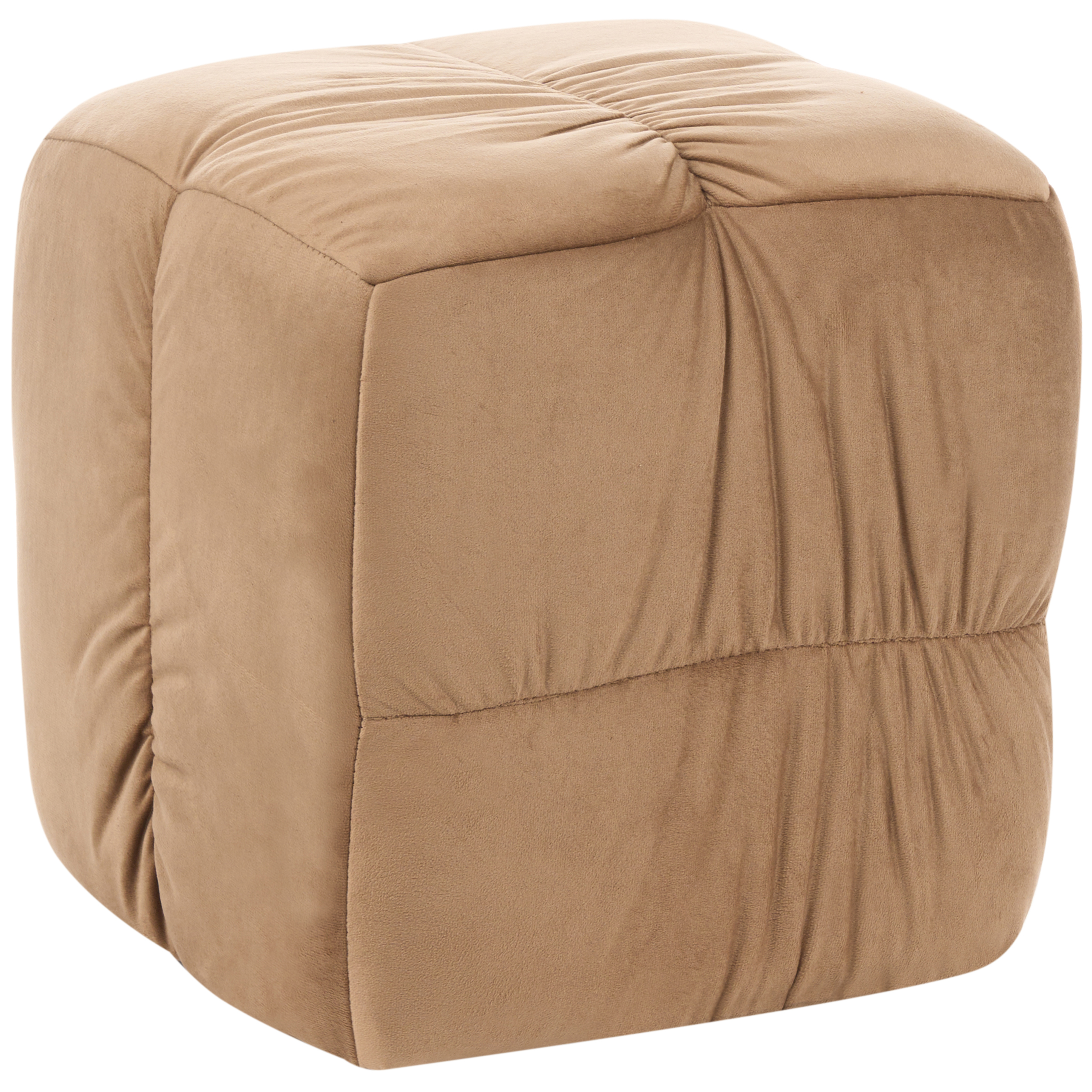 Puf TURLEY Velour Brungrå