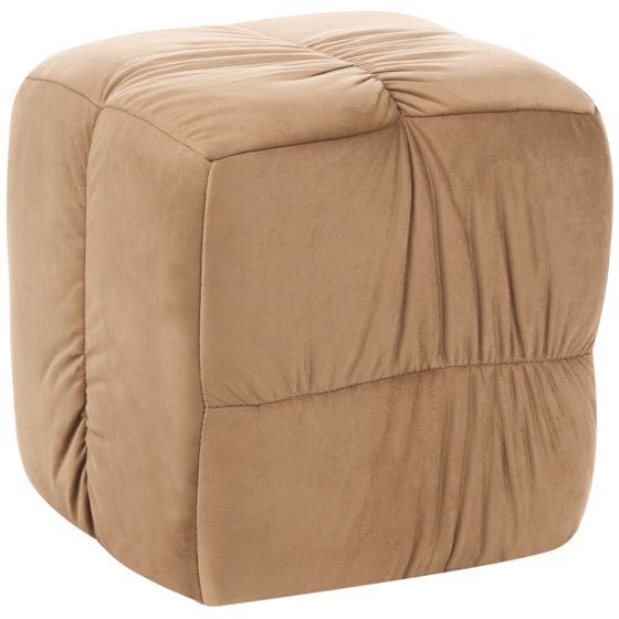 Puf TURLEY Velour Brungrå