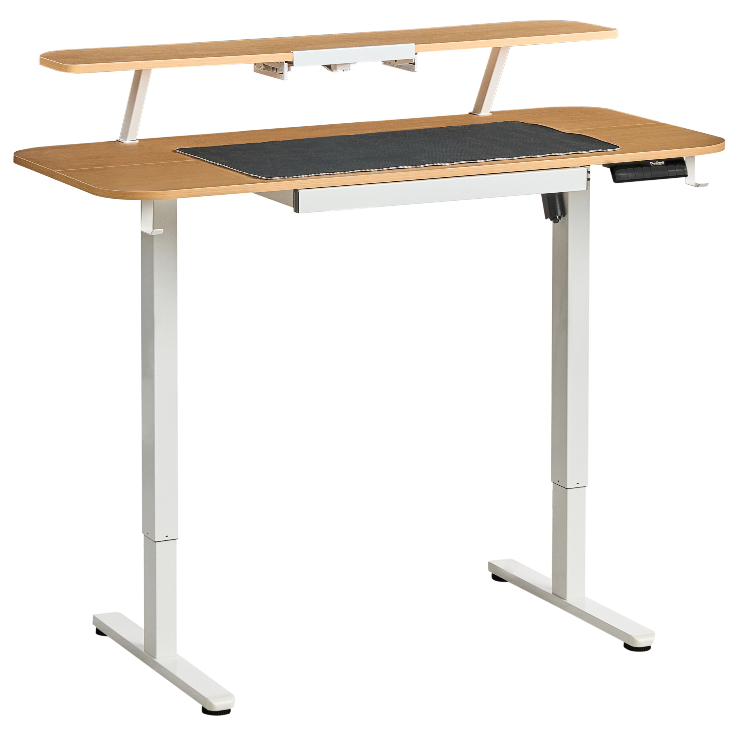 Elektrisk justerbart hæve sænkebord WILBANKS 120 cm 60 cm med USB-port Lysebrun/hvid