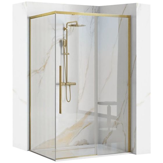REA brusekabine SOLAR 80X100 Børstet guld, 98,5x79x195cm