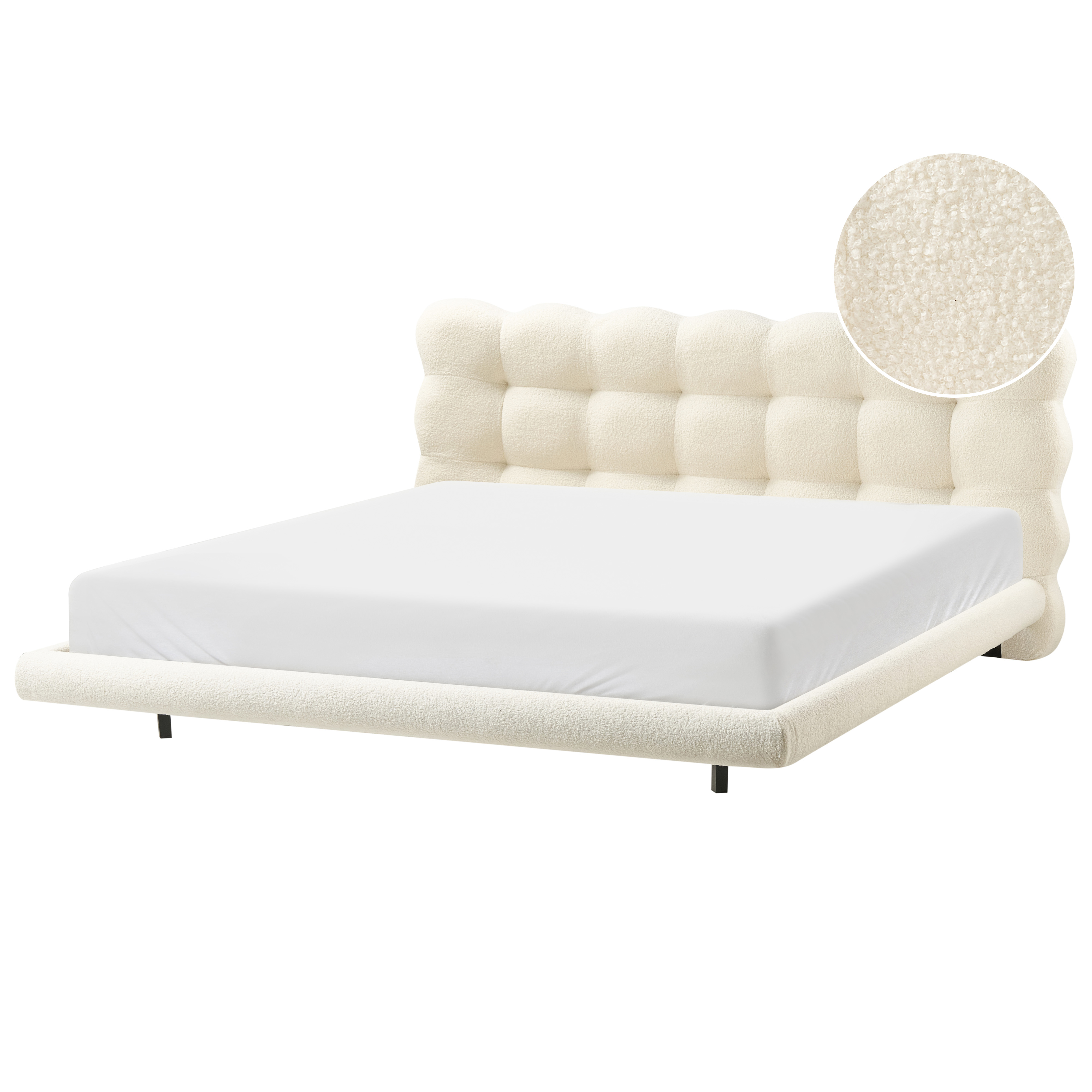 Seng Boucle SOULISSE 180 x 200 cm Cremehvid
