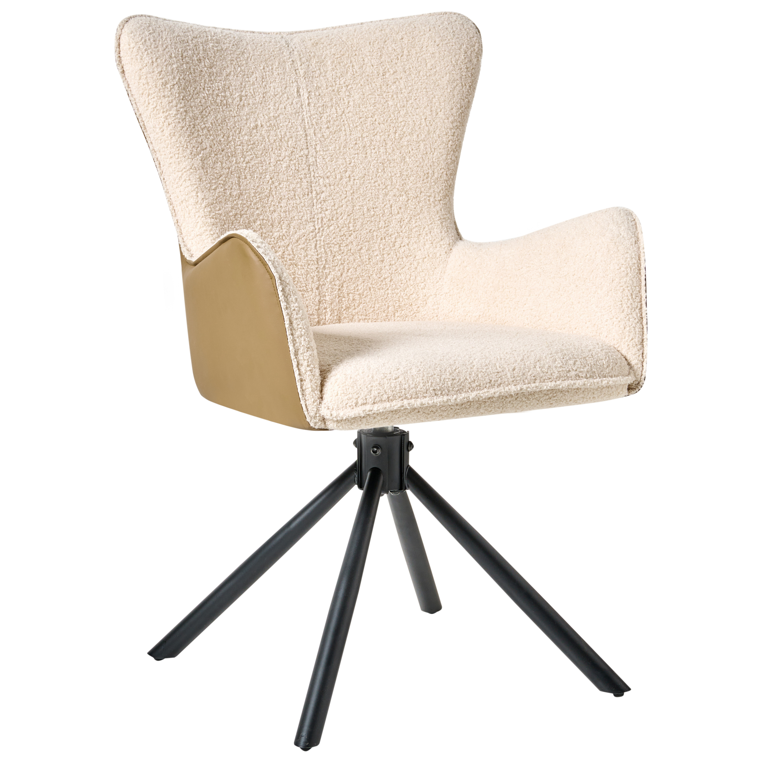 Sæt med 2 spisebordsstole NOVI Boucle Lys Beige