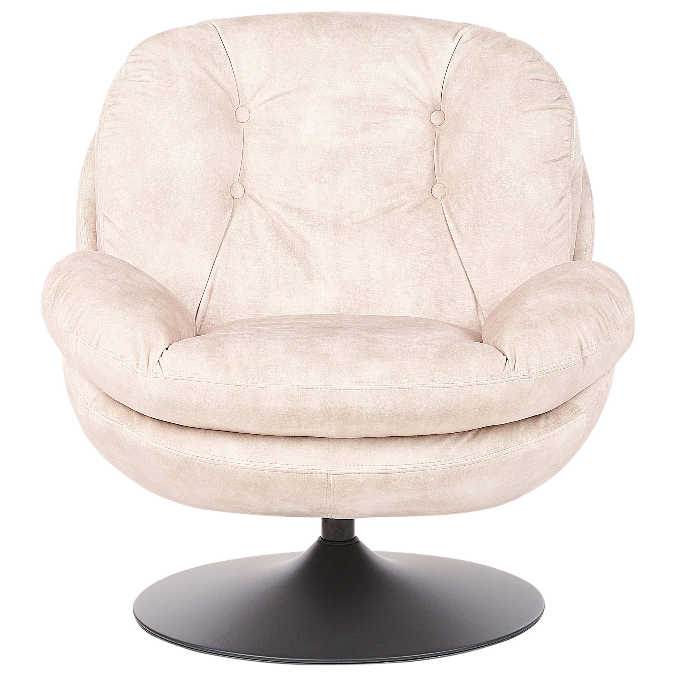Lænestol med drejefod NOLVIK Velour Lys Beige