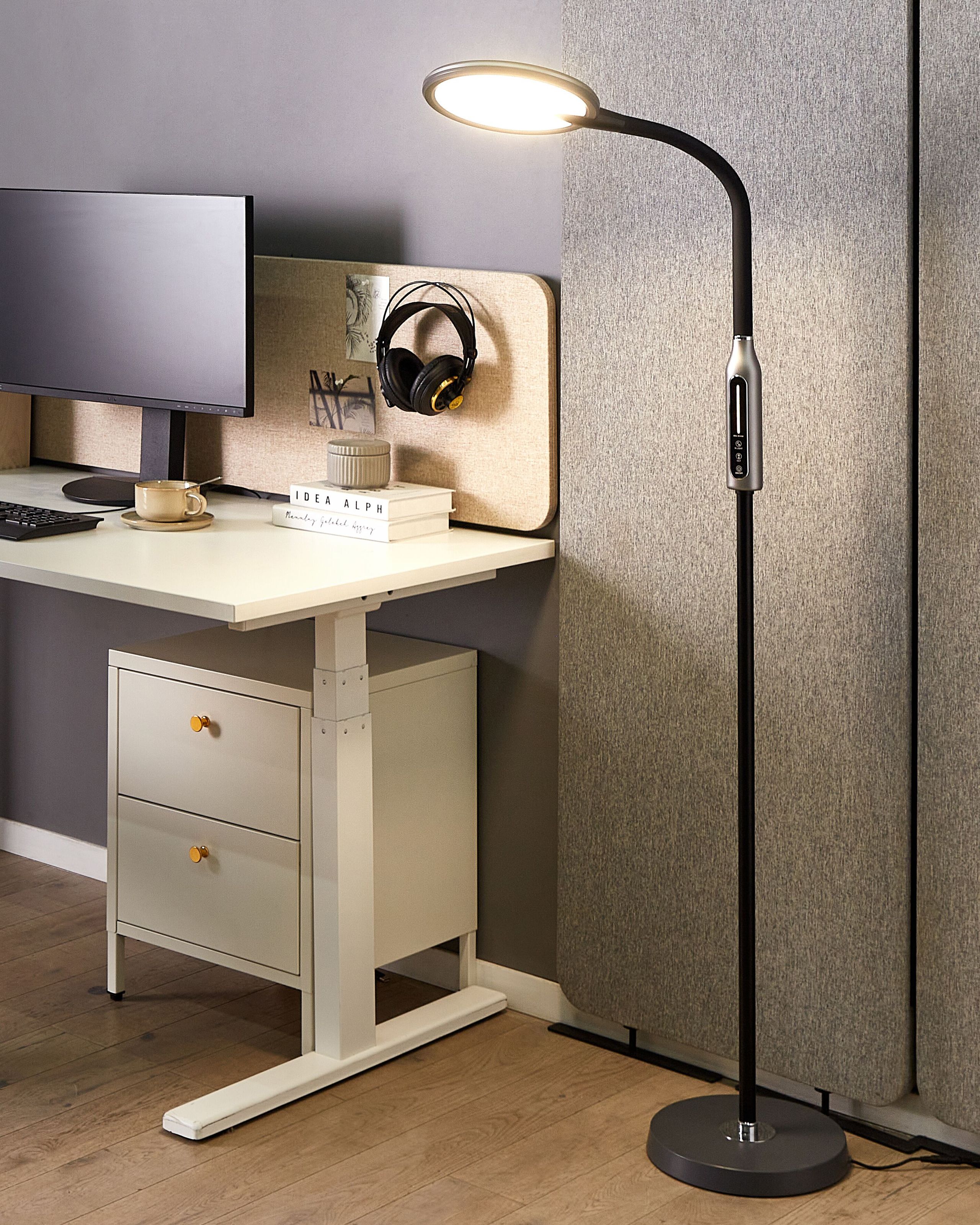 LED-gulvlampe CASSIOPEIA Med dæmpning Metal Sort