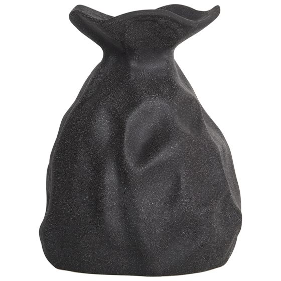 Blomstervase COONTAIL 31 cm Stentøj Sort