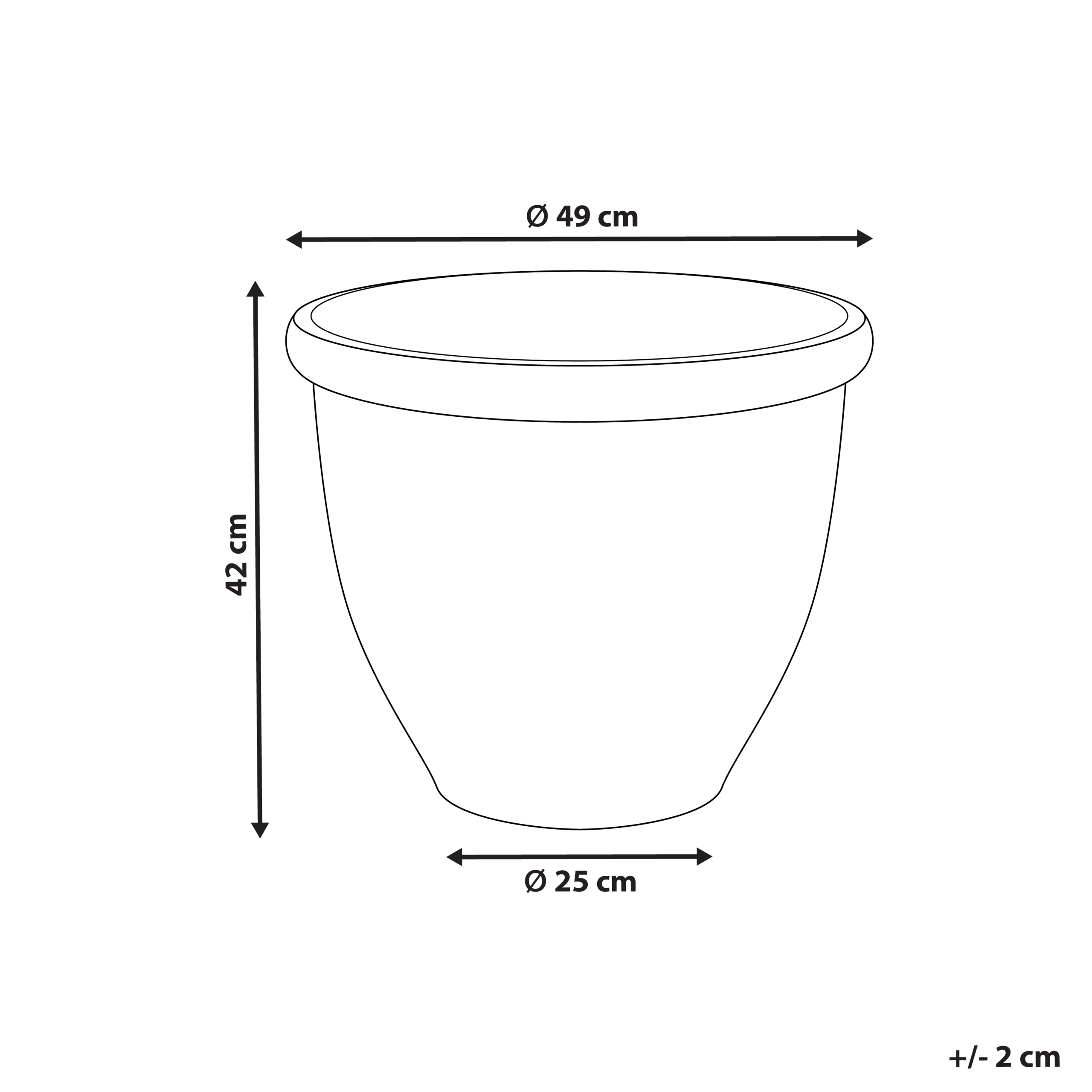 Urtepotte TESALIA 49 cm Grå