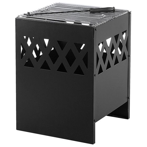 Ildsted med grill SHIGA Metal Sort
