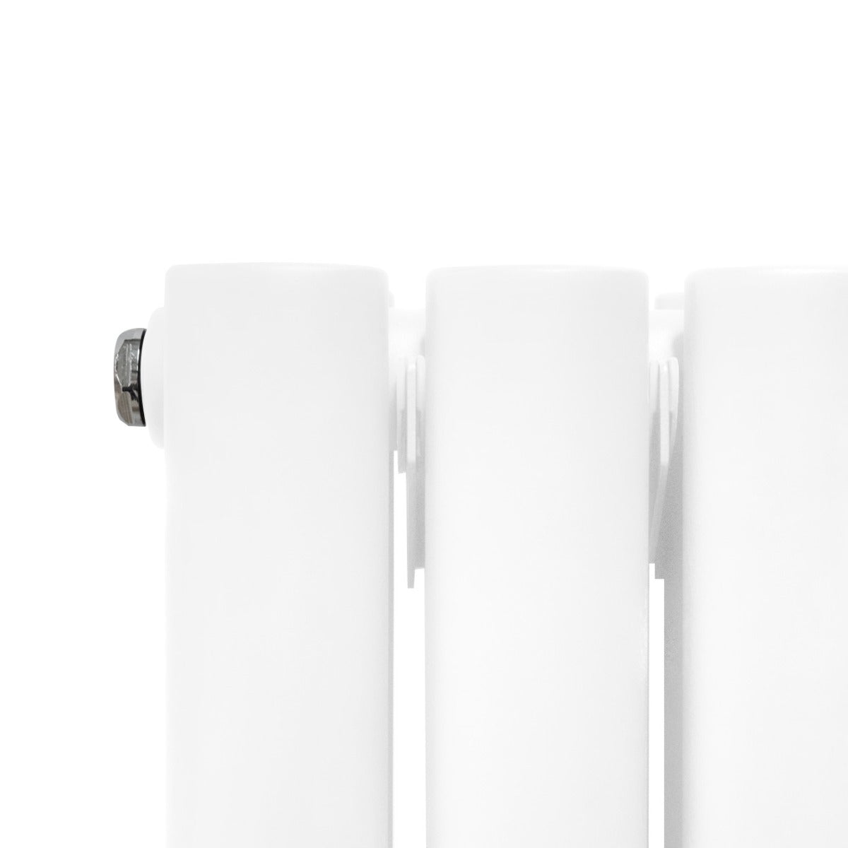 Oval spejlradiator med ventiler - 1800 mm x 380 mm - hvid