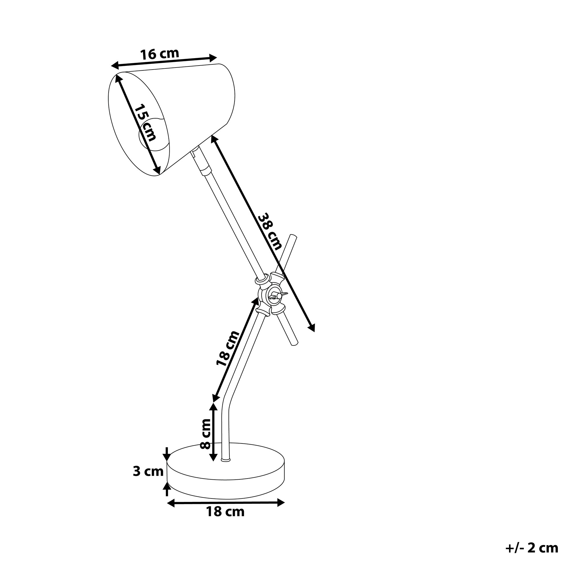 Skrivebordslampe HORTON Justerbar Metal Sort