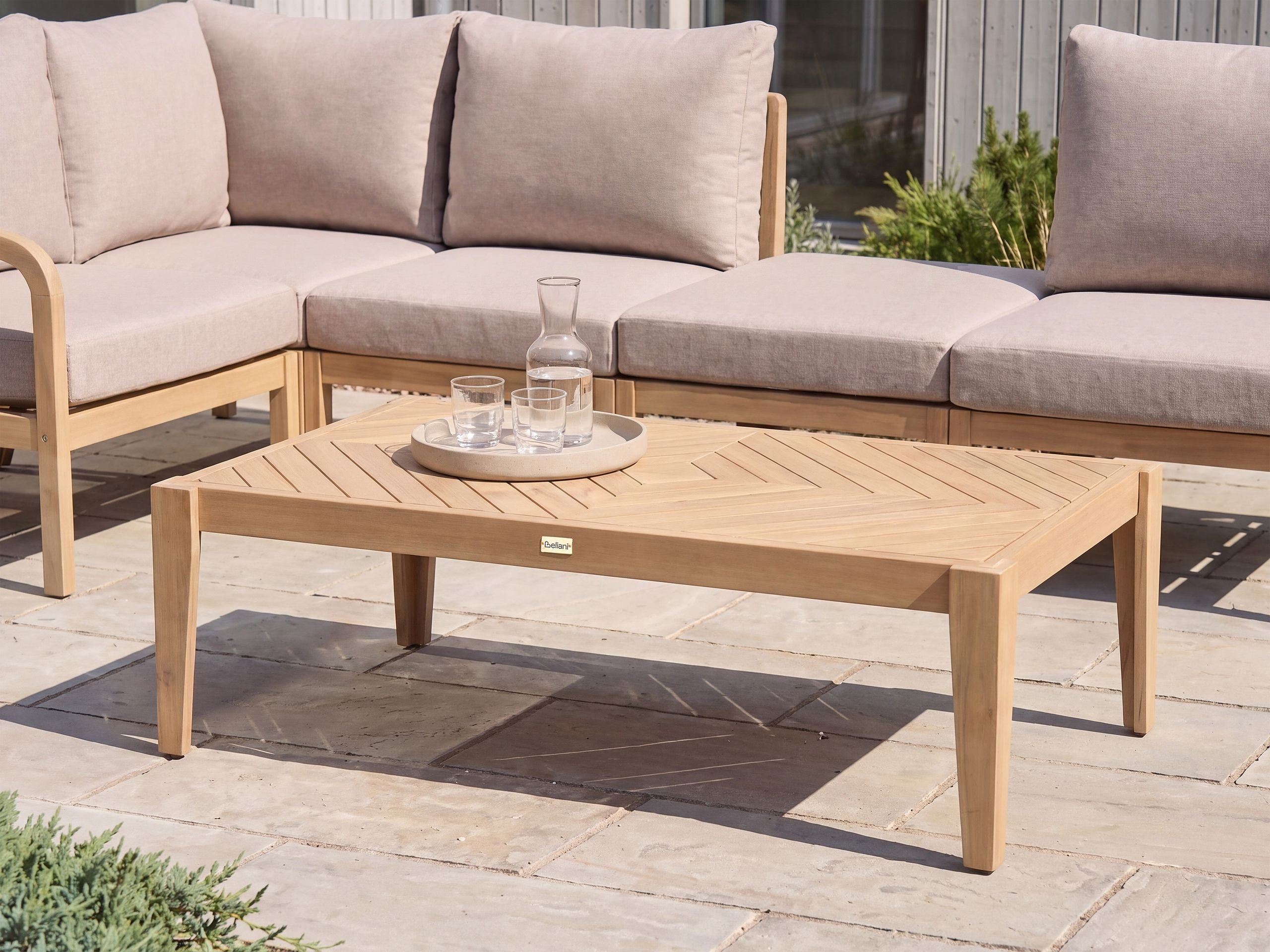 Havesofabord RIVELLO 123 cm 68 cm Akacietræ Lysebrun