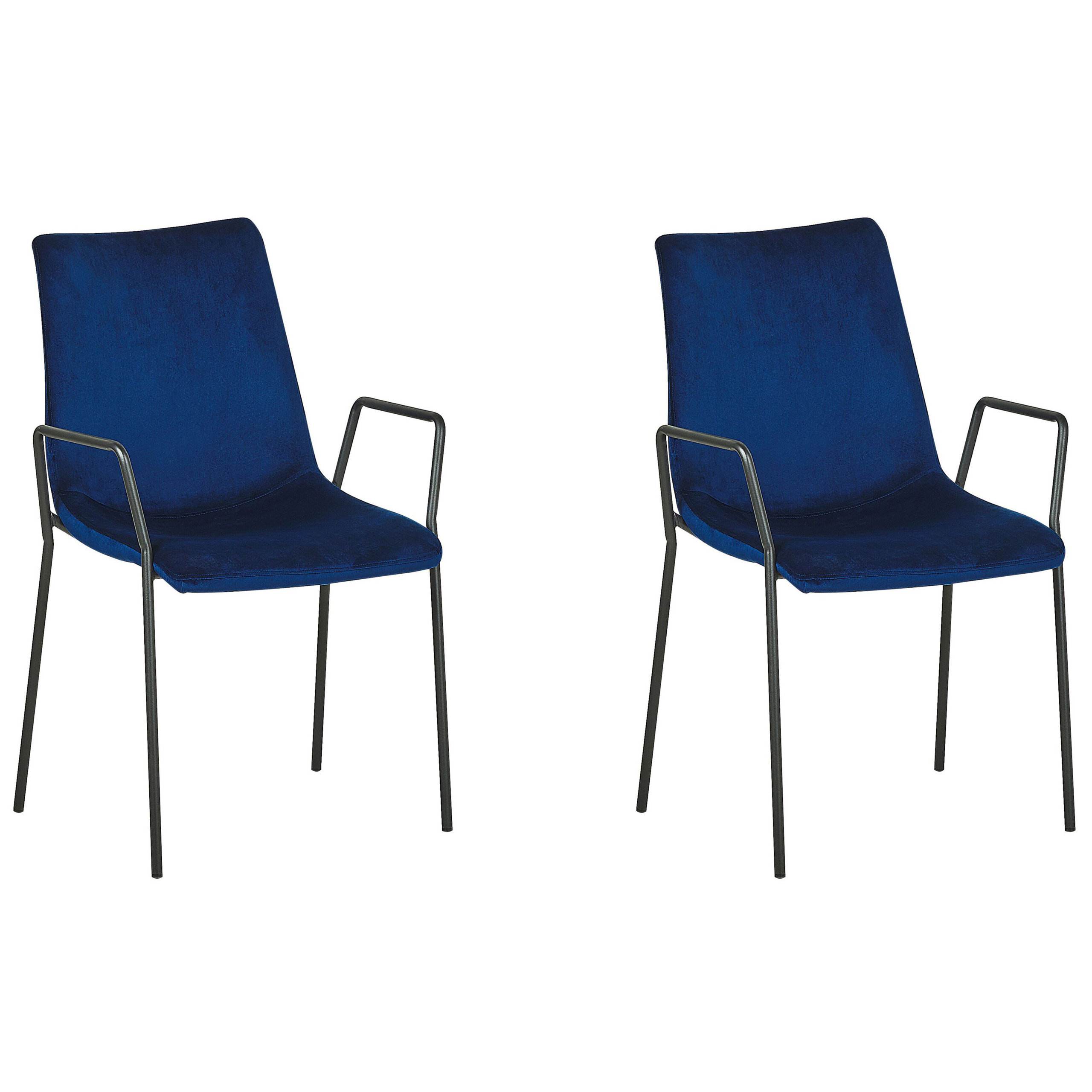 Sæt med 2 spisebordsstole JEFFERSON Velour Mørkeblå